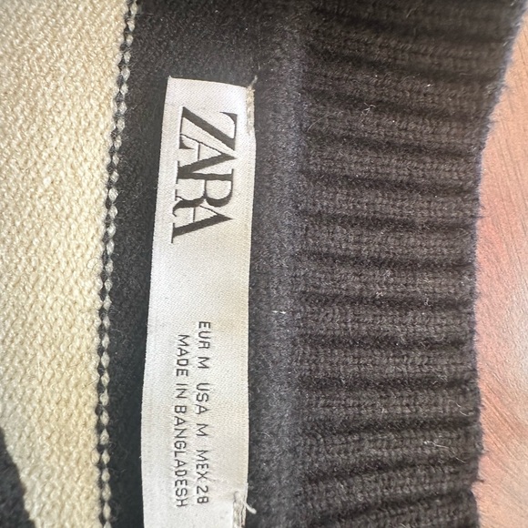 ZARA Black & White Striped Knit Sweater | Crewneck | Size S - Picture 5 of 10